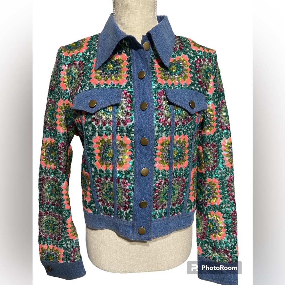 Manoush Sequin Denim Jacket - Picture 4 of 14